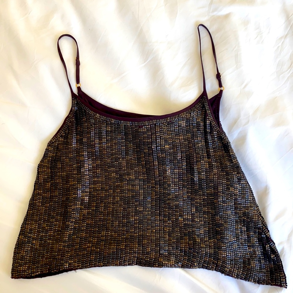 Bead embellished crop top
